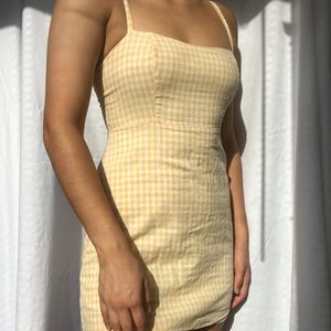 SOLD Yellow Gingham Mini Dress